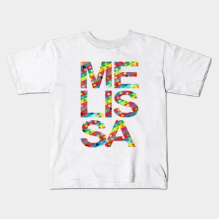 Melissa, name, typography Kids T-Shirt